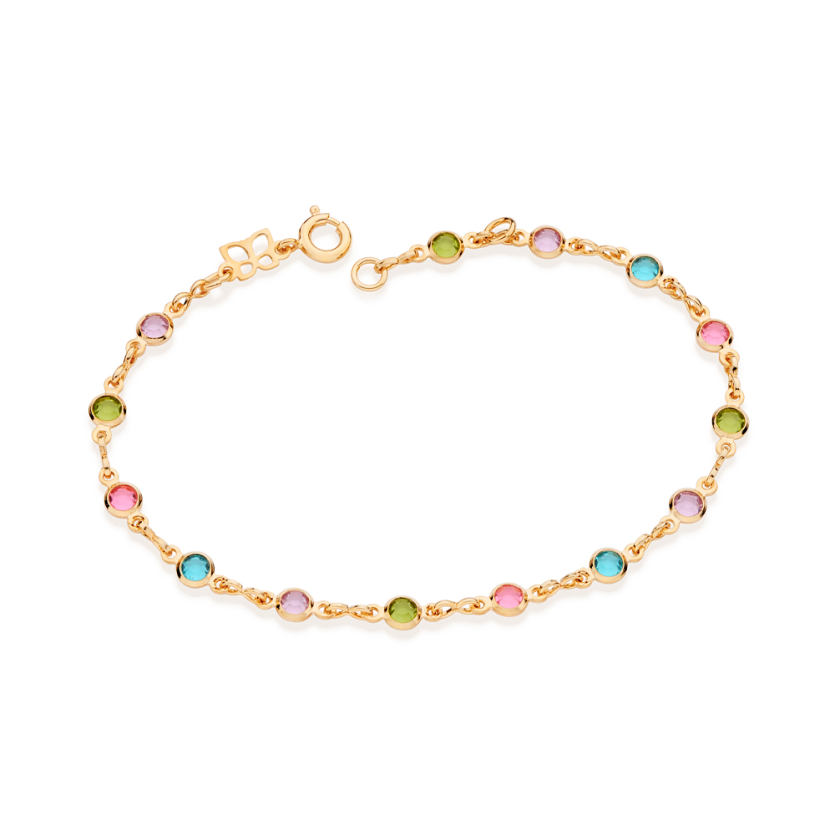 550667 PULSEIRA ROMMANEL CRISTAIS COLORIDOS