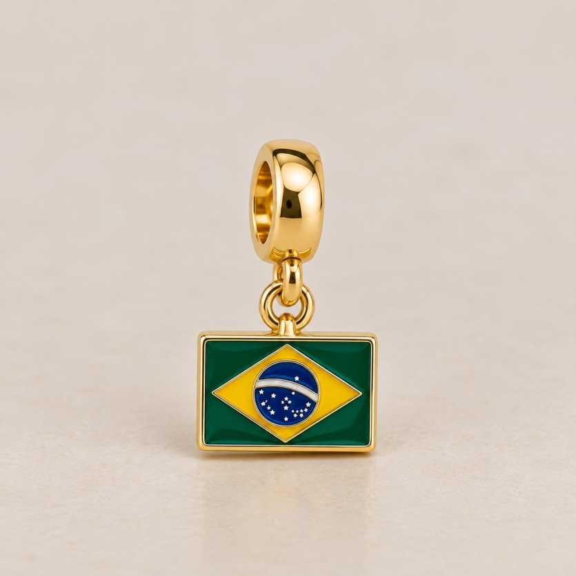 BQ118 PINGENTE BERLOQUE BANDEIRA DO BRASIL
